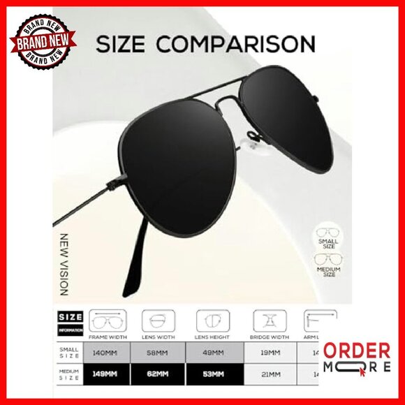 Classic Aviator Sunglasses Polarized Lens UV Blocking Unisex Driving